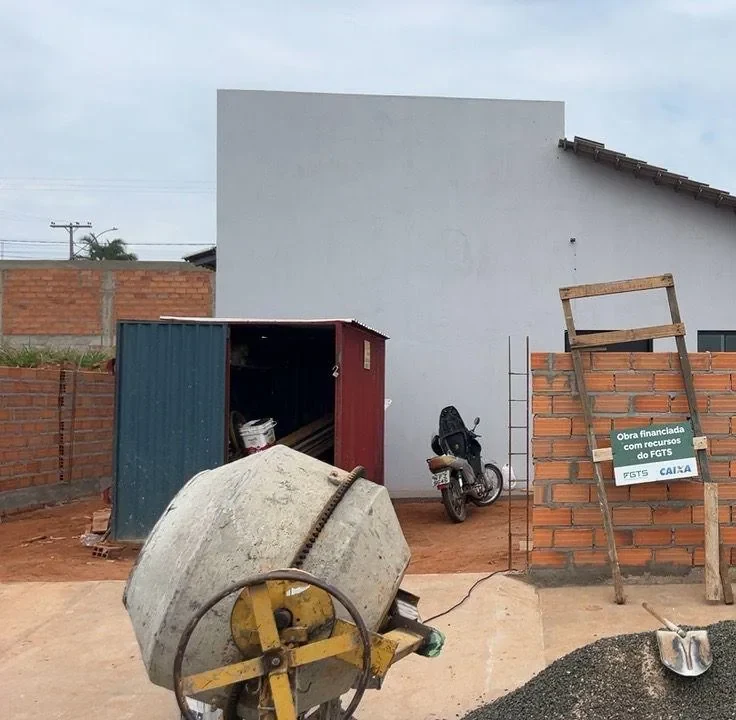 Obra financiada com recursos do FGTS em execução